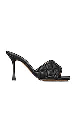 Bottega Veneta Leather Quilted Mules in Black, view 1, click to view large image.