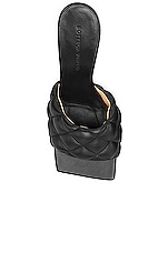 Bottega Veneta Leather Quilted Mules in Black, view 3, click to view large image.