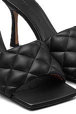 Bottega Veneta Leather Quilted Mules in Black, view 5, click to view large image.