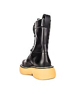 Bottega Veneta The Bounce Boots in Black & Natural, view 3, click to view large image.