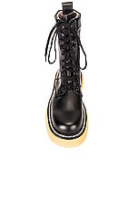 Bottega Veneta The Bounce Boots in Black & Natural, view 4, click to view large image.