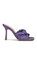 Bottega Veneta Raffia Stretch Mules in Lavender, view 1, click to view large image.