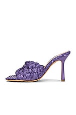 Bottega Veneta Raffia Stretch Mules in Lavender, view 5, click to view large image.