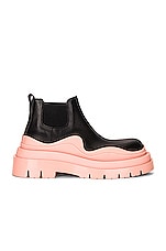 Bottega Veneta The Tire Ankle Boots in Black & Peachy & Transparent, view 1, click to view large image.