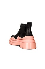 Bottega Veneta The Tire Ankle Boots in Black & Peachy & Transparent, view 3, click to view large image.