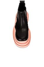 Bottega Veneta The Tire Ankle Boots in Black & Peachy & Transparent, view 4, click to view large image.
