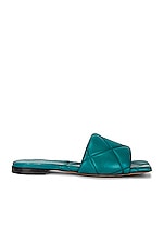Bottega Veneta BV Rubber Lido Sandals in Duck Green, view 1, click to view large image.