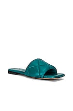 Bottega Veneta BV Rubber Lido Sandals in Duck Green, view 2, click to view large image.