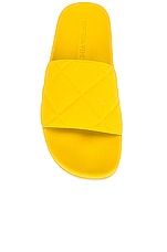Bottega Veneta The Slider Flat Slides in Buttercup, view 4, click to view large image.