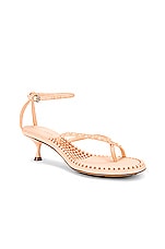 Bottega Veneta Dot Ankle Strap Sandals in Macaroon, view 2, click to view large image.