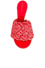 Bottega Veneta Dot Sandals in Bubble Gum & Tomato, view 4, click to view large image.