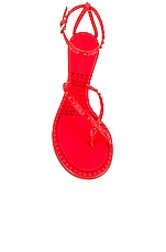Bottega Veneta Dot Ankle Strap Sandals in Tomato, view 4, click to view large image.
