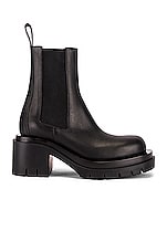 Bottega Veneta Lug Ankle Boots in Black, view 1, click to view large image.