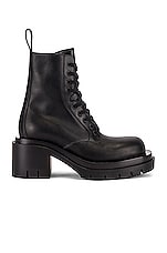 Bottega Veneta Lug Lace Up Ankle Boots in Black, view 1, click to view large image.