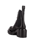 Bottega Veneta Lug Lace Up Ankle Boots in Black, view 3, click to view large image.