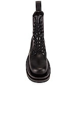 Bottega Veneta Lug Lace Up Ankle Boots in Black, view 4, click to view large image.