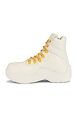 Bottega Veneta Puddle Bomber Boots in String & Egg Yolk, view 5, click to view large image.