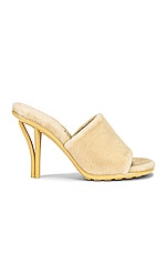Bottega Veneta Fabric Sandals in Butter, view 1, click to view large image.