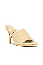 Bottega Veneta Fabric Sandals in Butter, view 2, click to view large image.