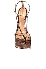 Bottega Veneta Stretch Metallic Leather Sandals in Fondant, view 4, click to view large image.