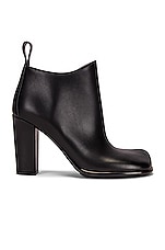 Bottega Veneta Leather Ankle Boots in Black, view 1, click to view large image.