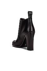 Bottega Veneta Leather Ankle Boots in Black, view 3, click to view large image.