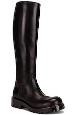 Bottega Veneta Leather Knee High Boots in Black, view 2, click to view large image.