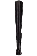 Bottega Veneta Leather Thigh High Boots in Black, view 4, click to view large image.