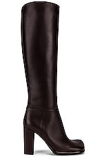Bottega Veneta Leather Knee High Boots in Fondant, view 1, click to view large image.