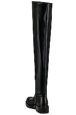Bottega Veneta Leather Thigh High Boots in Black, view 3, click to view large image.