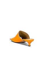Bottega Veneta Stretch Mule Sandals in Tangerine, view 3, click to view large image.