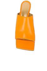 Bottega Veneta Stretch Mule Sandals in Tangerine, view 4, click to view large image.