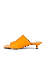 Bottega Veneta Stretch Mule Sandals in Tangerine, view 5, click to view large image.