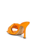 Bottega Veneta Lido Mule Sandals in Tangerine, view 3, click to view large image.
