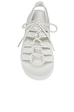 Bottega Veneta Jelly Lace Up Sandals in Chalk, view 4, click to view large image.