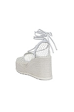 Bottega Veneta Stretch Lace Up Espadrilles in Optic White, view 3, click to view large image.