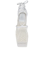 Bottega Veneta Stretch Lace Up Espadrilles in Optic White, view 4, click to view large image.