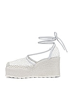 Bottega Veneta Stretch Lace Up Espadrilles in Optic White, view 5, click to view large image.