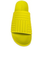Bottega Veneta Slider Intreccio Slide Sandals in Kiwi, view 4, click to view large image.