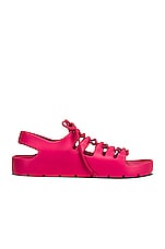 Bottega Veneta Jelly Lace Up Sandals in Cranberry, view 1, click to view large image.