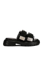 Bottega Veneta Flash Buckle Sandals in Black, view 1, click to view large image.
