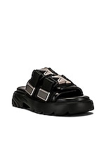 Bottega Veneta Flash Buckle Sandals in Black, view 2, click to view large image.