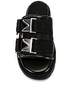 Bottega Veneta Flash Buckle Sandals in Black, view 4, click to view large image.