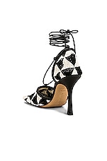 Bottega Veneta Stretch Lace Up Sandals in String & Black, view 3, click to view large image.