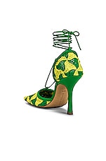 Bottega Veneta Stretch Lace Up Sandals in Kiwi & Parakeet, view 3, click to view large image.