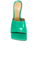 Bottega Veneta Stretch Mule Sandals in Acid Turquoise, view 4, click to view large image.