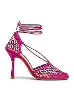 Bottega Veneta Stretch Ankle Strap Sandals in Hollyhock, view 1, click to view large image.