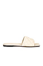Bottega Veneta Padded Stretch Flat Sandals in Sea Salt, view 1, click to view large image.