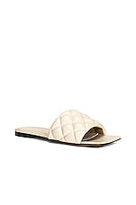 Bottega Veneta Padded Stretch Flat Sandals in Sea Salt, view 2, click to view large image.