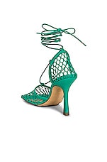 Bottega Veneta Stretch Ankle Strap Sandals in Acid Turquoise, view 3, click to view large image.